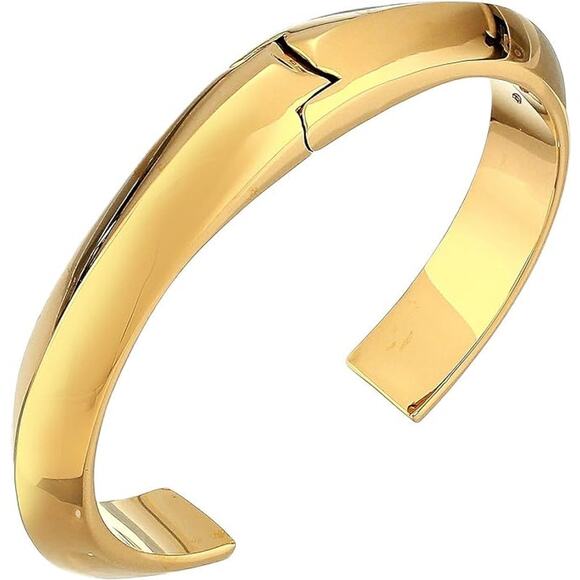 Kate Spade New York Raise The Bar Shiny Cuff Hinged Gold Tone Bracelet with Box - Picture 1 of 9